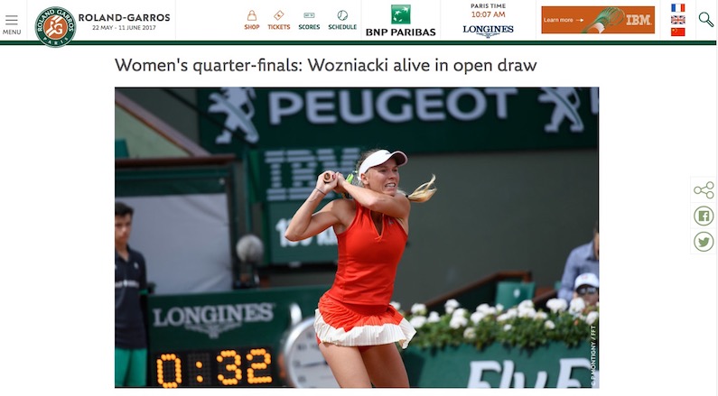 Wozniacki French Open 2017